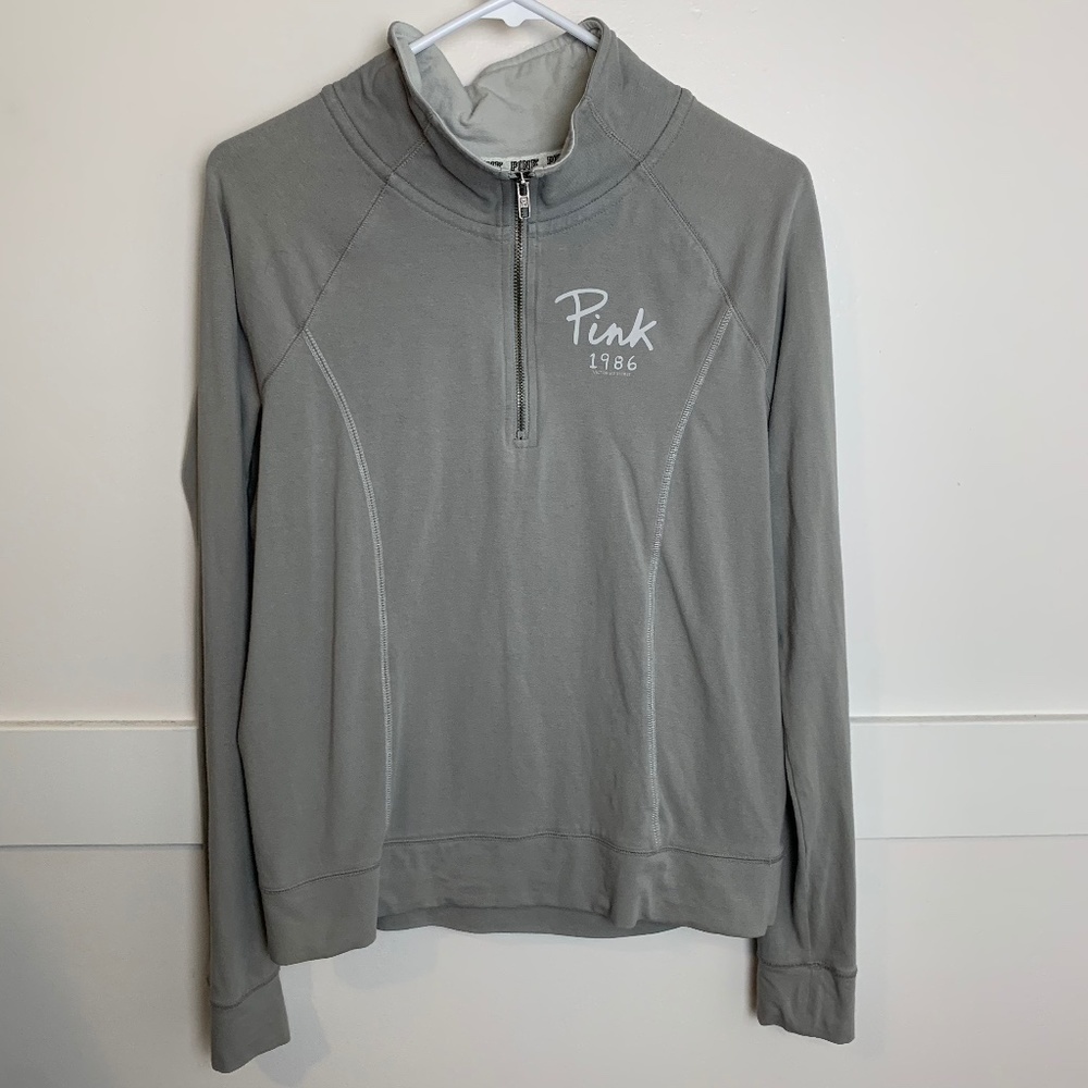 Victoria's Secret Pink Gray Yoga Ultimate Quarter Zip Jacket